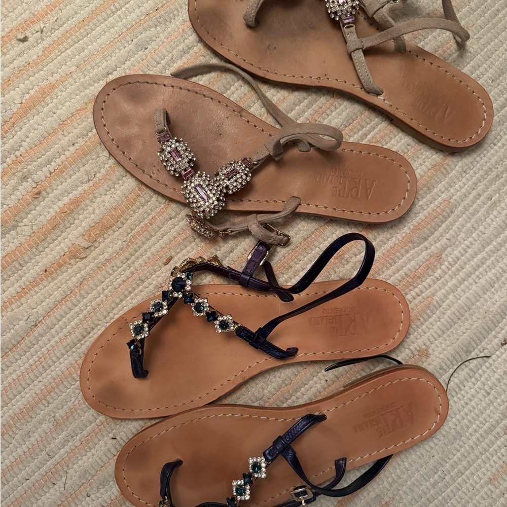 Beaded Leather Sandals